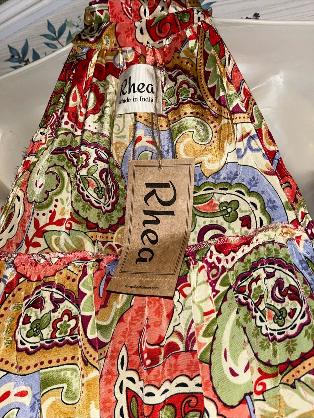 Bohemian Paisley Halter Maxi Dress in Multi - Picture 4 of 7